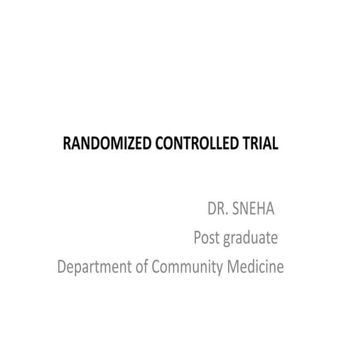  Introduction to Randomized control trial 