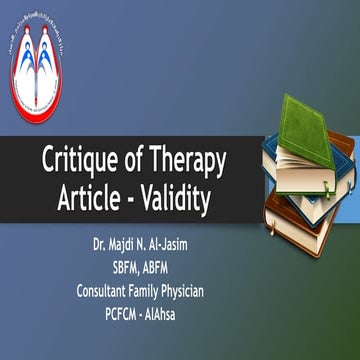 RCT Critical Appraisal - Validity