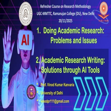 1. Doing Academic Research: Problems and Issues, 2. Academic Research Writing...