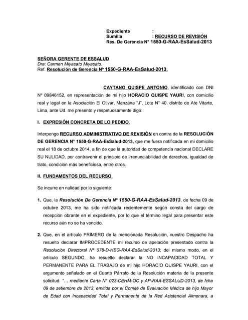 Impugnacion del acto administrativo
