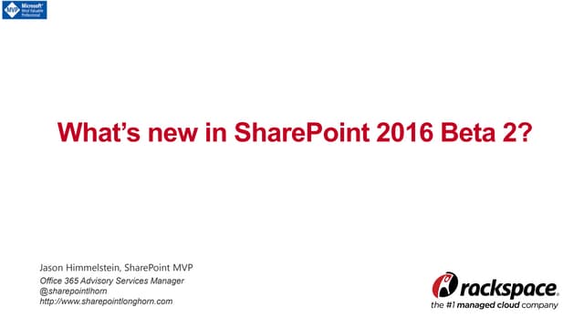 What’s new in SharePoint 2016 Beta 2?