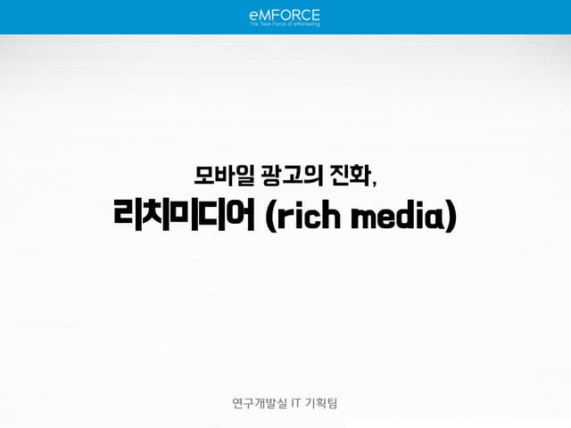 리포트 모바일광고의 진화 리치미디어광고