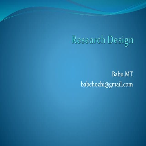 Research Design and Sampling