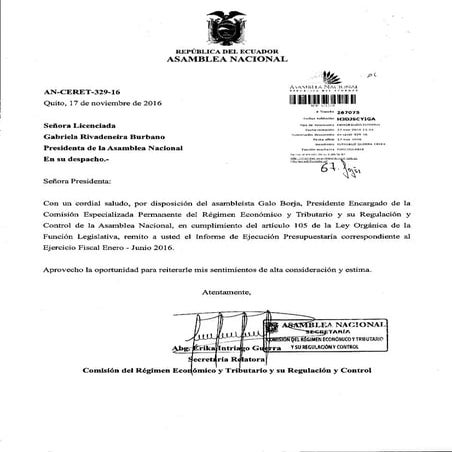 INFORME EJECUCIÓN PRESUPUESTARIA ENERO-JUNIO 2016