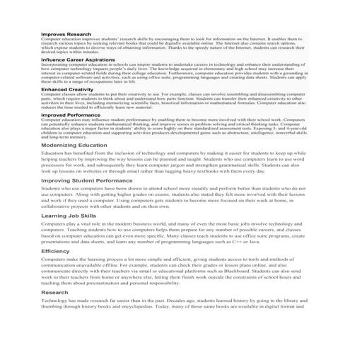 Importance of computer edu