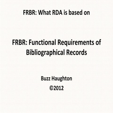 Resource Description & Access (RDA)