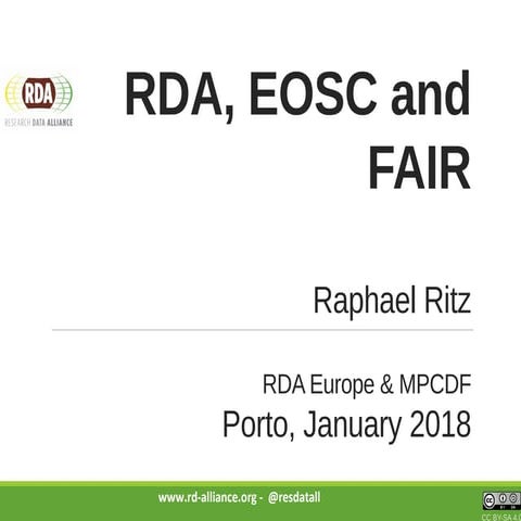 RDA, EOSC and FAIR