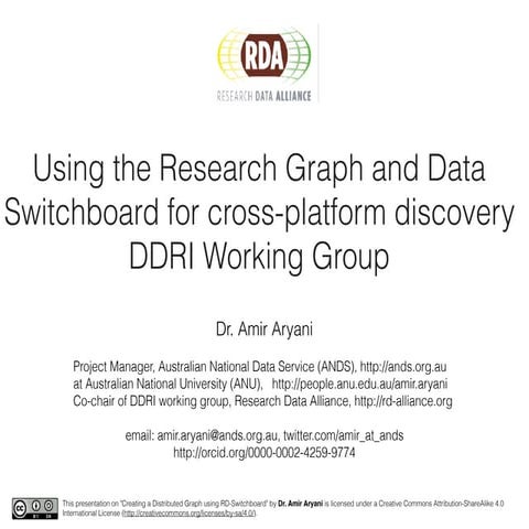 Using the Research Graph and Data Switchboard for cross-platform discovery