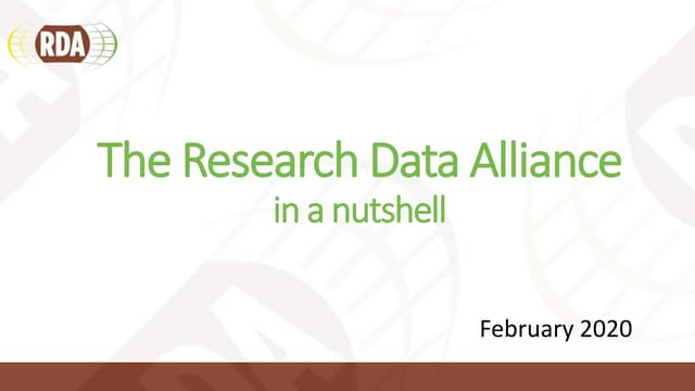RDA in a Nutshell - February 2020