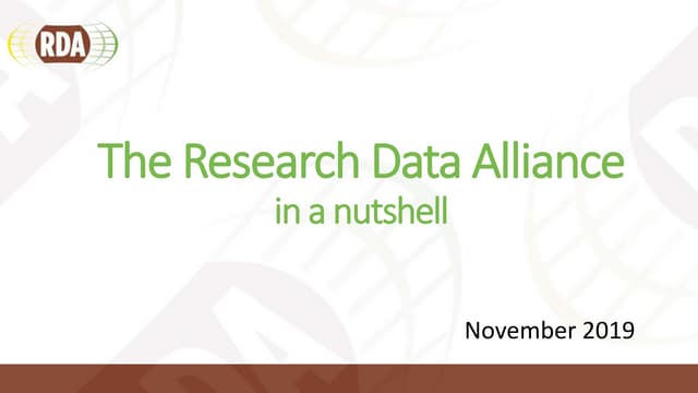 Rda in a Nutshell - November 2019