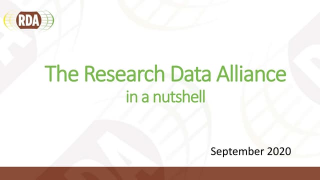 RDA in a Nutshell - September 2020