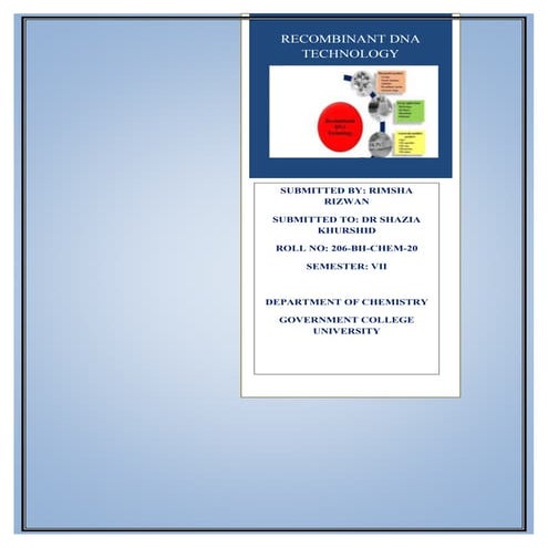 recominant DNA technology and its application