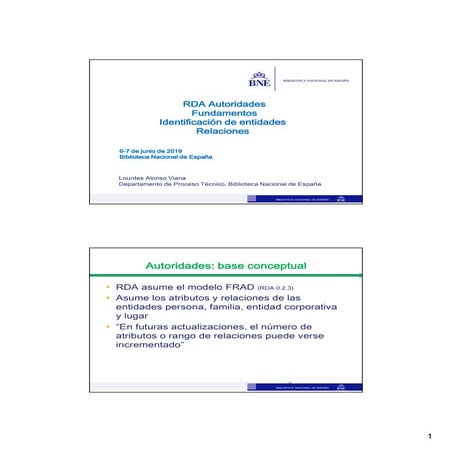 RDA. Autoridades. Fundamentos. Identificación de entidades. Relaciones