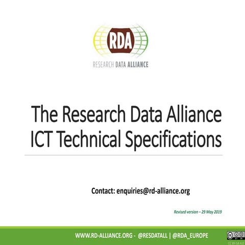The Research Data AllianceICT Technical Specifications