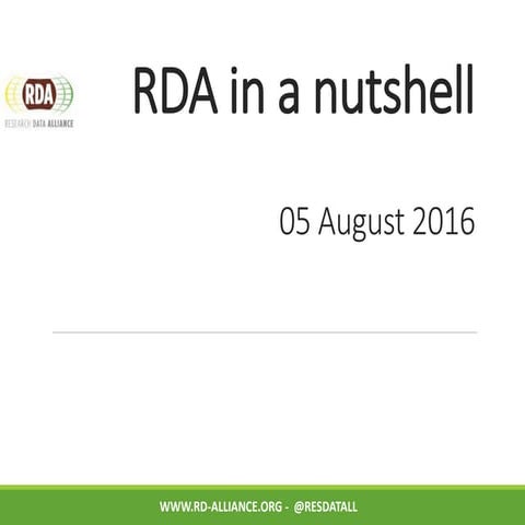 Rda in a nutshell August 2016