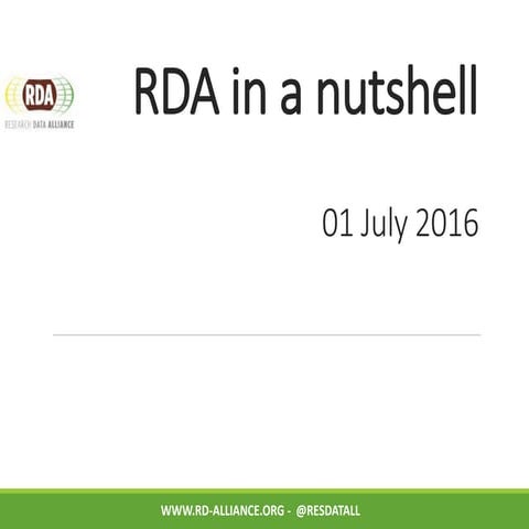 Rda in a nutshell July 2016