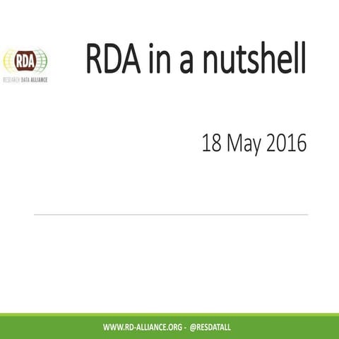 RDA in a nutshell May 2016