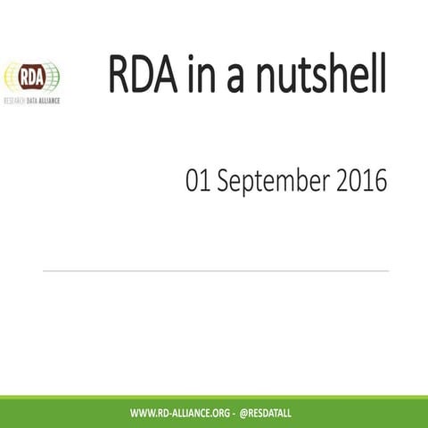 RDA in a nutshell September 2016