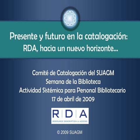 RDA hacia un nuevo horizonte | PPTX