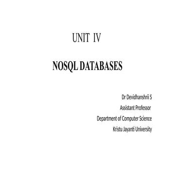 RELATIONAL DATABASEMANAGEMENT SYSTEM IV UNIT