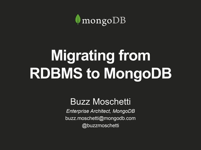 Webinar: Migrating from RDBMS to MongoDB (June 2015)