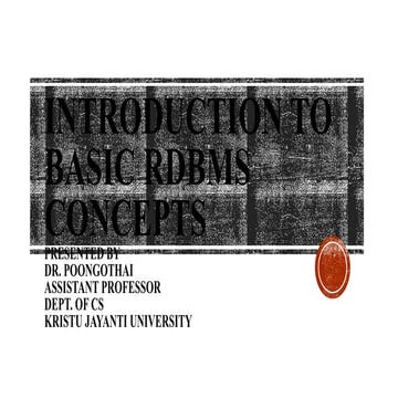 Introduction to Basic Concepts of Database Management Systems | PPTX