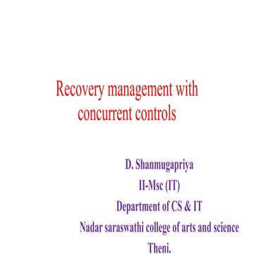 recovery management with concurrent controls | PPTX