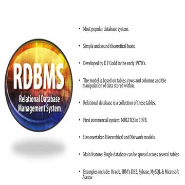 Difference between RDBMS & DBMS