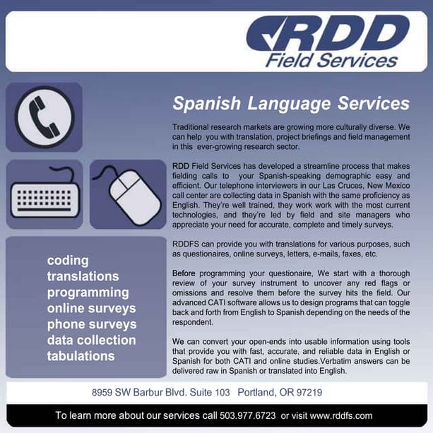 RDDFS Hispanic Capabilities