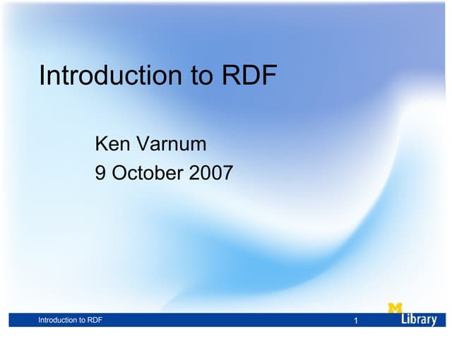 Rdf Overview Presentation