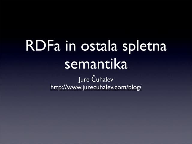 RDFa in ostala spletna semantika