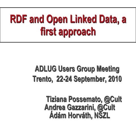 Rdf and open linked data a first approach | PPT