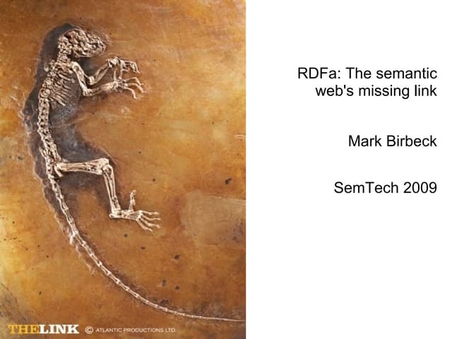 RDFa: The Semantic Web's Missing Link