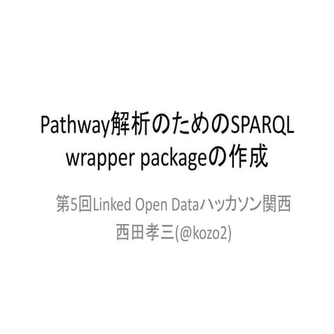 Pathway解析のためのSPARQL wrapper packageの作成