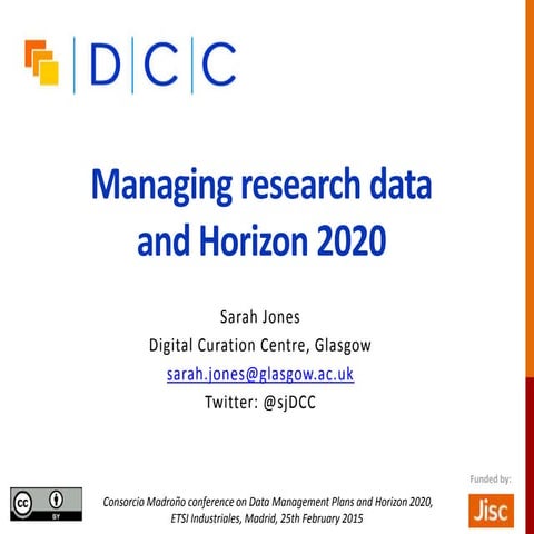 Data Management and Horizon 2020