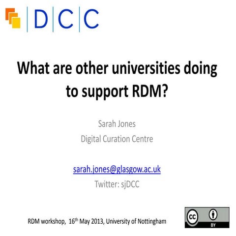 What are other universities doing to support RDM?