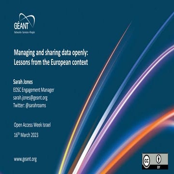 Managing and sharing data: lessons from the European context