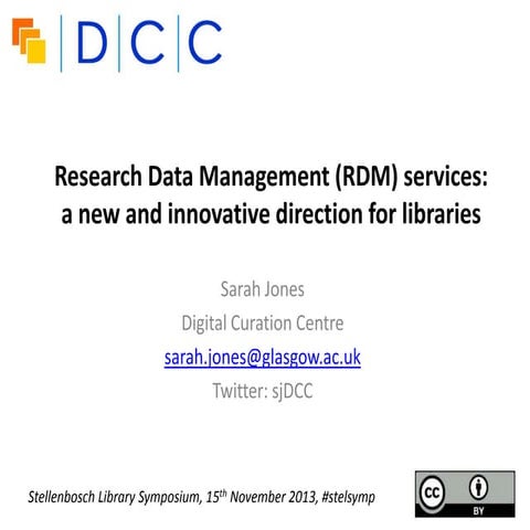 RDM services: an opportunity for libraries