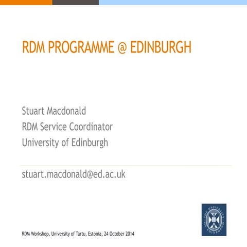 RDM Programme at University of Edinburgh