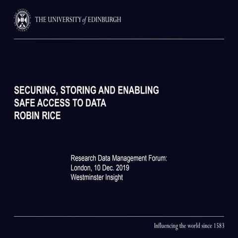 Securing, storing and enabling safe access to data