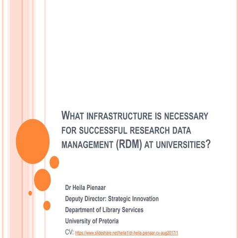 What infrastructure is necessary for successful research data management (RDM...