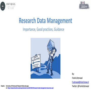 Research Data management - Importance, Good Practices, Guidance