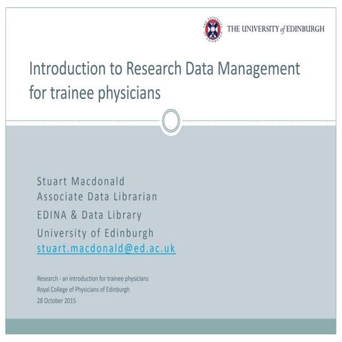 Introduction to RDM for trainee physicians