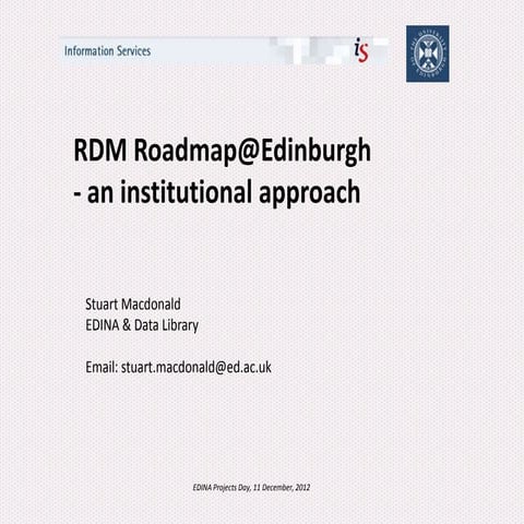 Research Data Management Roadmap@Edinburgh