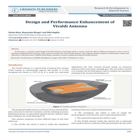 Design and Performance Enhancement of Vivaldi Antenna - Crimson ...