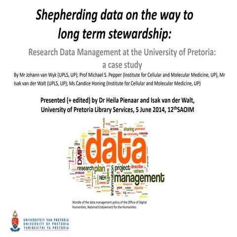 Research data management at the University of Pretoria: a case study