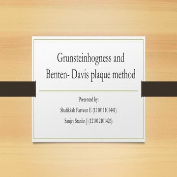 Grunsteinhogness and Benten- Davis plaque method | PDF