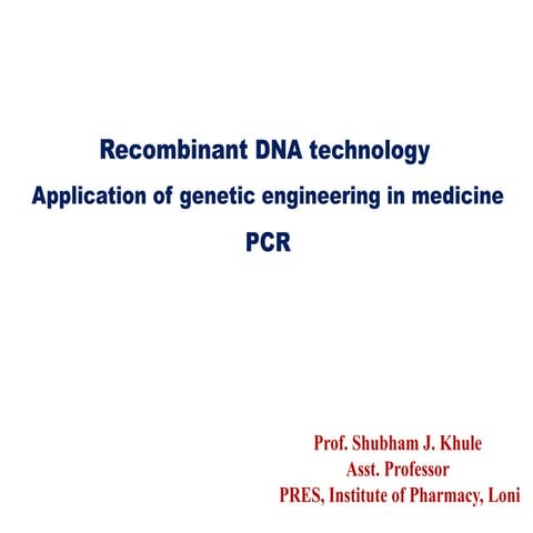 r DNA & application, Application of genetic engineering in medicine ...
