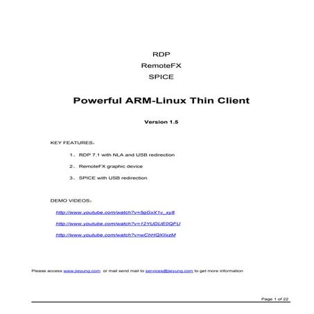 rdp remotefx spice arm-linux thin client