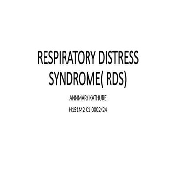 respiratory distress syndrome powerpoint | PPTX